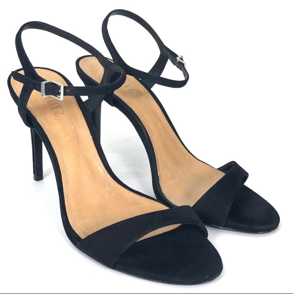 Schutz MiLady Black Suede High Heel Sandals